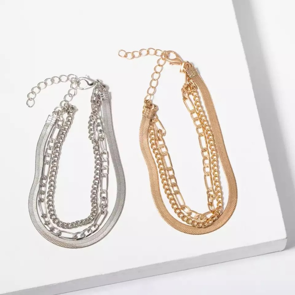 l a s t  one | gold layered chain bracelet set ✧ - Picture 7 of 8